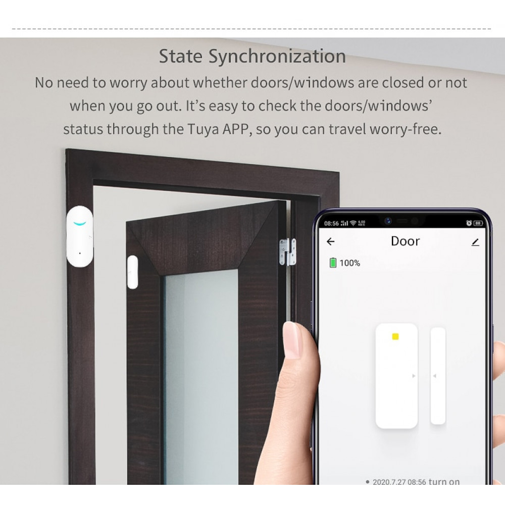 Tuya Smart WiFi Door Sensor Door Open / Closed Detectors WiFi App Notification Alert security alarm support Alexa Google Home